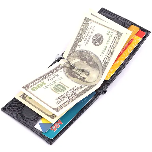 Чоловічий гаманець-затиск із натуральної шкіри KARYA 11х8х2 см acs0029589 - фото 8