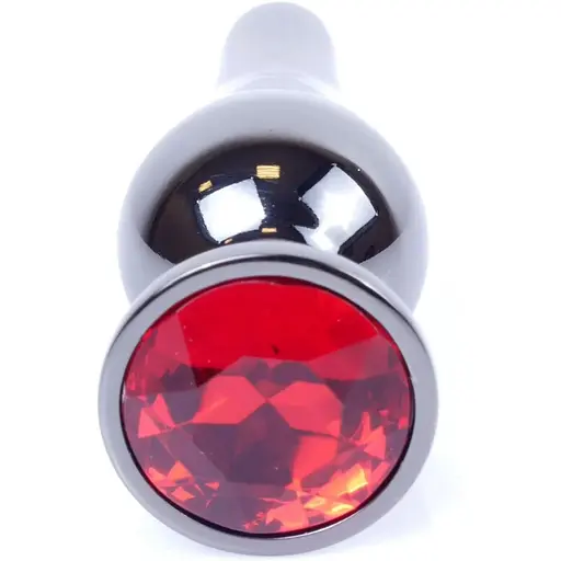 Анальна пробка Boss Of Toys Boss Series - Jewellery Dark Silver Butt Plug Red, BS6400055, Срібний / Червоний - фото 2