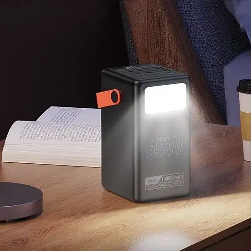 Універсальна мобільна батарея Hoco DB03 100000mAh Max Centurion PD 65W LCD Lamp (Чорна) - фото 5