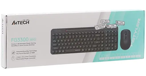 Комплект (Клавіатура та миша) A4Tech Fstyler FG3300 Air2 (Grey) - фото 9
