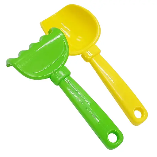 Набор для песочницы "Водяной лист №5" 1074 лопатка, грабли Желто-зеленый