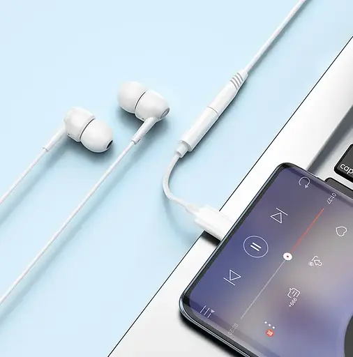 Кабель-перехiдник HOCO LS35 Type-C to 3.5mm digital audio converter White - фото 5
