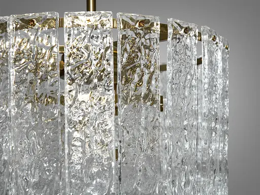 Вишукана люстра підвіс зі скляними елементами на 5 ламп, бронза - фото 4