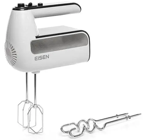 Міксер Eisen EHM-415W White 450W ручний 5 швидкостей турбо режим винчики гаки для замісу тесту захист від перегріву - фото 4