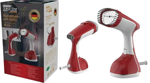 Ручний відпарювач Zepline ZP-210 парова праска для одягу 3000Вт 0.4л Сенсорне керування Червоний - фото 2