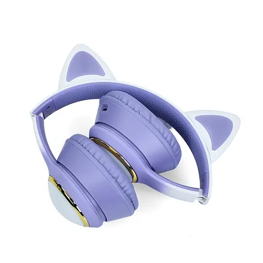 Навушники AKZ65, Bluetooth із вушками, до 10 метрів, FM-радіо, TF-слот, 32 Ом, 20 Гц - 20 кГц, фіолетові - фото 7