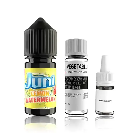 Набор компонентов для самозамеса солевой заправки Juni Watermelon Lemon 30 мл 0-50 мг Лимон Арбуз Холод (12012)