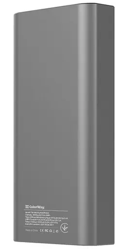 Павербанк ColorWay Gray 20 000 mAh / 22.5 Вт (CW-PB200LPH3GR-PDD) - фото 3