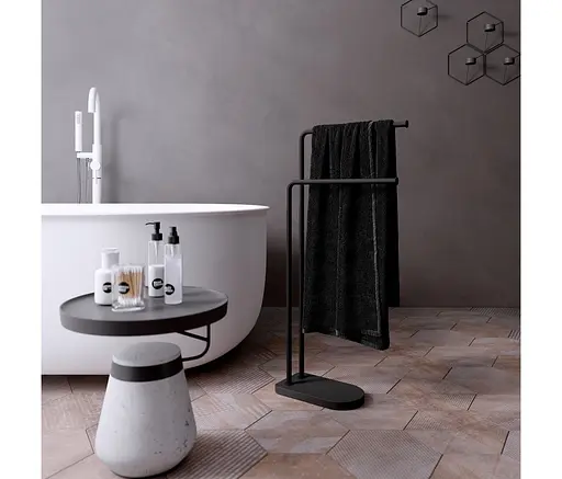 Підставка з двома тримачами для рушника Sonia Nomad 176250 Чорний - фото 3