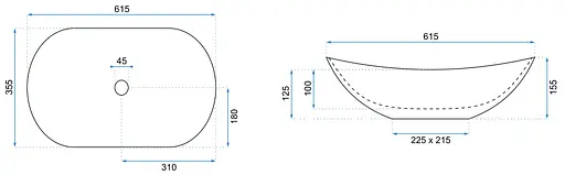Умивальник Rea Royal 60 накладний marble black matt REA-U7478, Чорний матовий - фото 6
