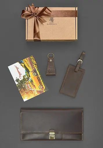 Набор кожаных аксессуаров для путешественника. - фото 3