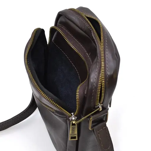 Кожаная мужская сумка через плечо TARWA 22х17,5х6,5 см nsa0001271 - фото 6