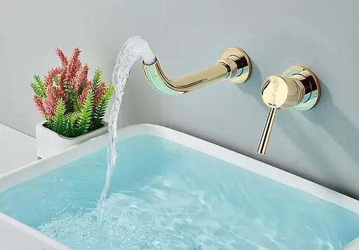 Смеситель для умывальника Rea Lungo Long + Box скрытого монтажа gold REA-B0370 Золотой - фото 3