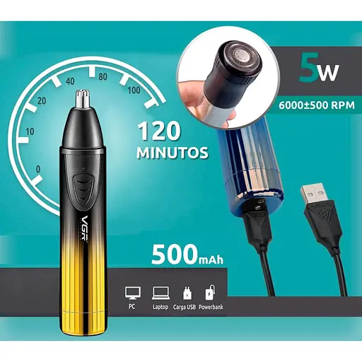 Триммер для носа и ушей VGR V-619 Gold [136485] - фото 4