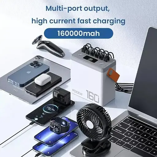Універсальна зарядна батарея Power Bank PD100W 160000mah 592Wh 100W - фото 9