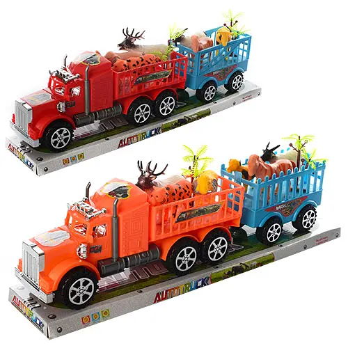 Трейлер инерционный, с прицепом, животные 6 шт. (В ассортименте) - фото 2