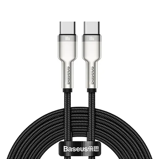 Кабель Baseus Type-C to Type-C Cafule Series Metal Data Cable 2 м 100 Вт (CATJK-D01) черный - фото 1