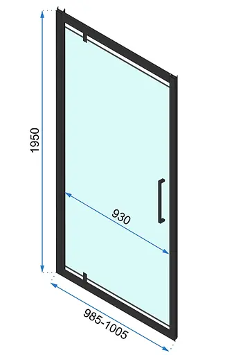 Душова кабіна Rea Rapid Swing 100x100 black REA-K6423 + REA-K6410, Чорний матовий, Універсальна, прозорий - фото 6