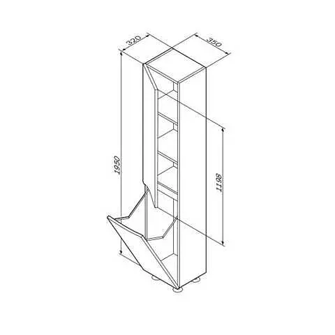 Пенал підлоговий з кошиком для білизни AM.PM Like M80CSL0361WG38 - фото 2