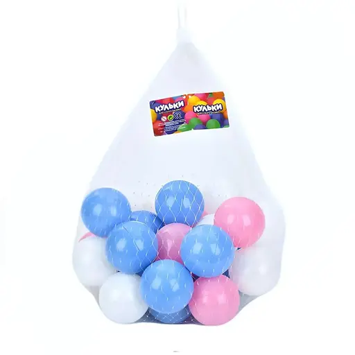 Набор шариков для сухого детского бассейна MR 1408, 30 шт. 7 см (синий, розовый, белый) - фото 2