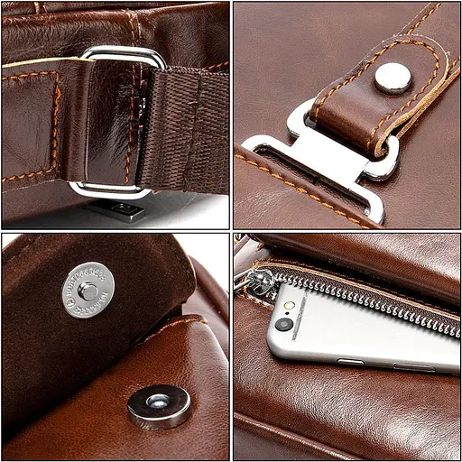 Чоловіча шкіряна сумка через плече Joynee 27х23х6 см sum0025719 - фото 9