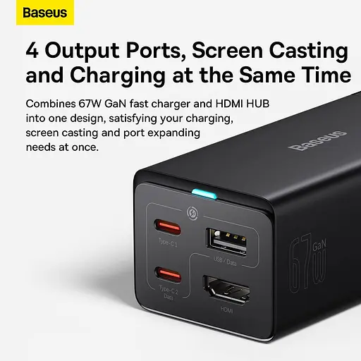 Адаптер сетевое зарядное устройство Baseus GaN5 Pro 3 порта 140W CCGP110201 - фото 7