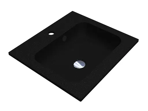 Умивальник Miraggio Della 500 mirastone black 0000839, Чорний матовий - фото 2