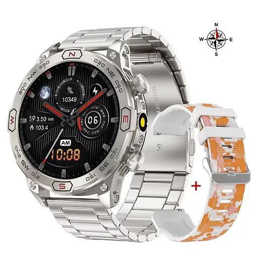 Чоловічий смарт-годинник Smart Watch KC86 з AMOLED дисплеєм підтримкою дзвінків і 2 змінними ремінцями в комплекті - фото 2