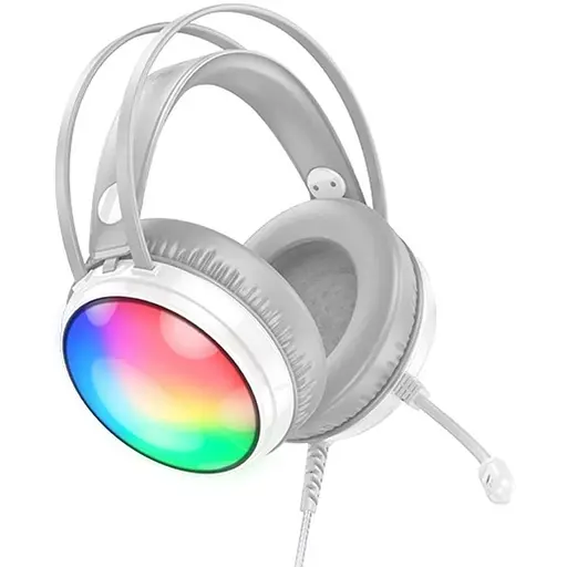 Навушники накладні Borofone BO108 ігрові з мікрофоном та LED підсвічуванням Jack 3.5 білий