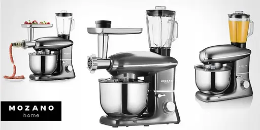 Кухонный комбайн Mozano профессиональный тестомес 3в1 Kitchen Machine 2300 Вт чаша 6,2л Silver Кулинарная книга в подарок - фото 9