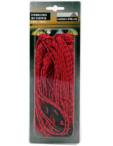 Відтяжки High Peak Guy Rope Set with Runner 350 см 6 шт. Red (42258) 929004 - фото 1