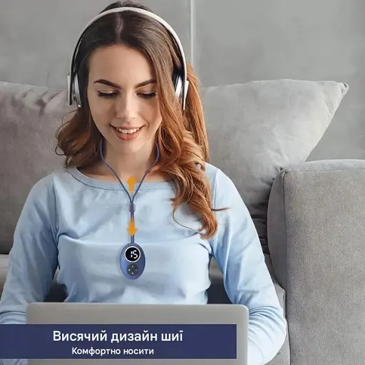 Підвісний електромасажер для шиї з інфрачервоним підігрівом імпульсний 5 режимів - фото 4