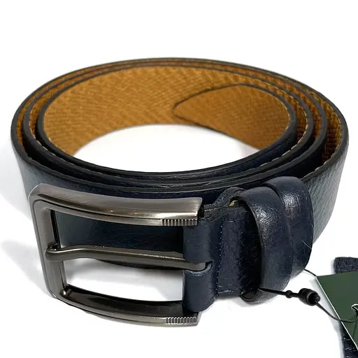 Ремінь Sergio Torri зі шкіри оленя синій, класична пряжка acs0032069 - фото 3