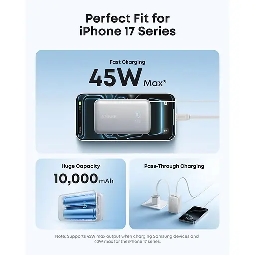 Павербанк Anker Black 10 000 mAh / 45 Вт (A1638H11) - фото 9