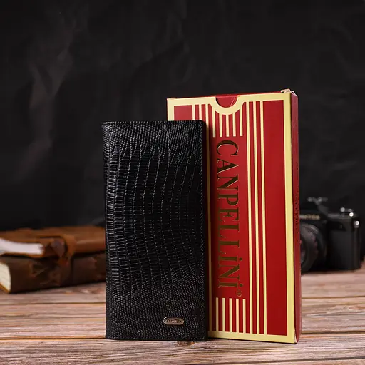 Мужской кожаный кошелек Canpellini 9.2х18.8х1 см acs0025602 - фото 7