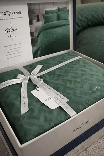 Комплект постільної  білизни євро 200х220  Premium сатин зелений TC303376160 - фото 3