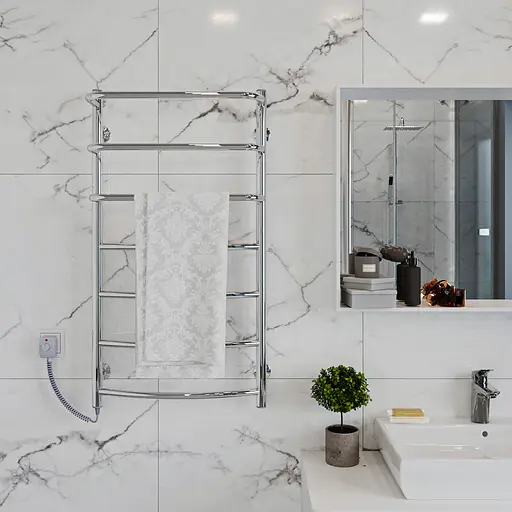 Электрический полотенцесушитель Kosser Каскад Дуга 600x500/5 EL рег. ДКД01ЕL, Хром, Левое - фото 3