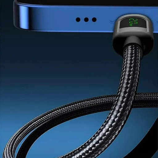 Кабель з екраном XO NB-Q203B Digital display data type-c cable 60W чорний - фото 4