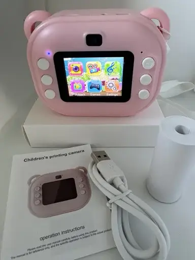 Детская цифровая фотокамера мгновенной печати с термопринтером ТОРА 12Мп ТFT экран / карта памяти Розовый - фото 2