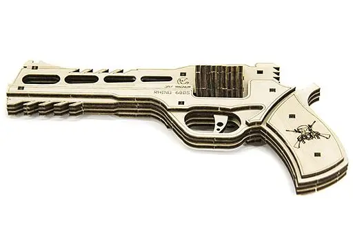 Дерев'яний конструктор Револьвер Rhino 60DS 42 деталі - фото 1