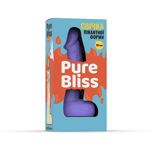 Свічка у вигляді члена Pure Bliss Big Violet 18 см - фото 6