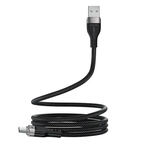 Кабель Acefast C11-04 USB to Type-C 3A 1.2 м nylon + PVC zinc connectors чорний - фото 3