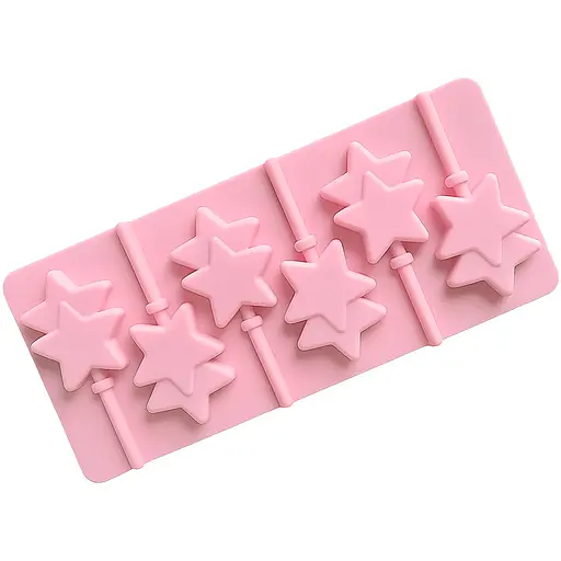 Силиконовая форма для леденцов и конфет на палочке "Звезда", Kitchen Master Розовый 87455 - фото 4