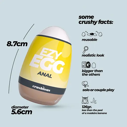 Інтимний мастурбатор Crushious Ezy Egg Anal 8.7 х 5.6 см - фото 9