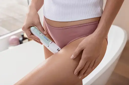 Panasonic Эпилятор пинцетный, аккумуляторный, пинцет.-60, влажн.+сух., насадок-4, футляр, салатово-белый - фото 6