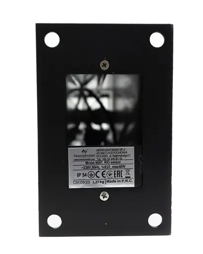 Вуличний світильник з датчиком руху Nowodvorski 9097 Rio Sensor E27 1x10W IP54 чорний - фото 3