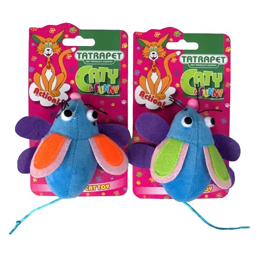 Игрушка для кошек TatraPet Caty Funny плюшевая мышка в ассортименте 10 см 