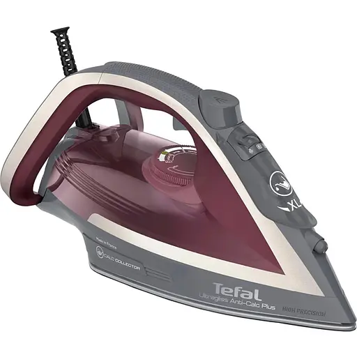 Tefal Праска Ultragliss Plus, 2800Вт, 270мл, паровий удар -260гр, постійна пара - 50гр, керам. підошва, бордово-сірий - фото 1