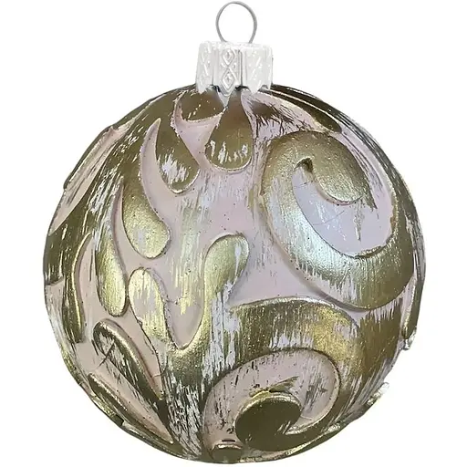 Набір ялинкових іграшок Dashuri Вінтаж 2 штуки по 8 см із золотою поталлю, пудра 80130402