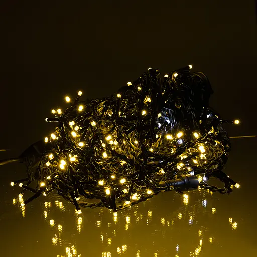 Новорічна гірлянда вулична Бахрома GarlandoPro 36 м 600 LED чорний провід Жовте світло 36МBY